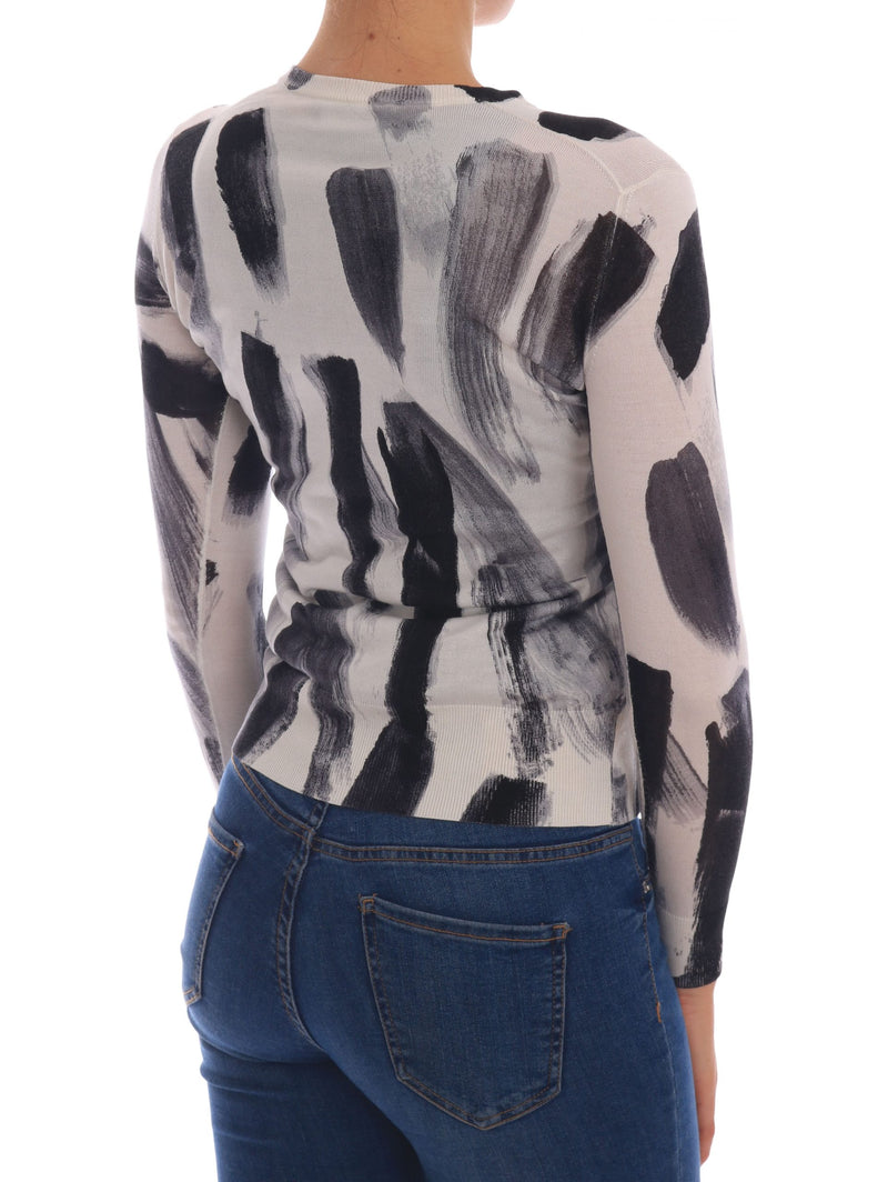 Cardigan en soie léger à motifs peints à la main de Dolce &amp; Gabbana