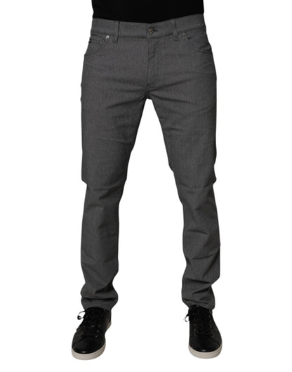 Dolce &amp; Gabbana grijze, rekbare, skinny jeans van katoen