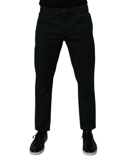 Jean en coton délavé vert foncé pour homme, Dolce &amp; Gabbana