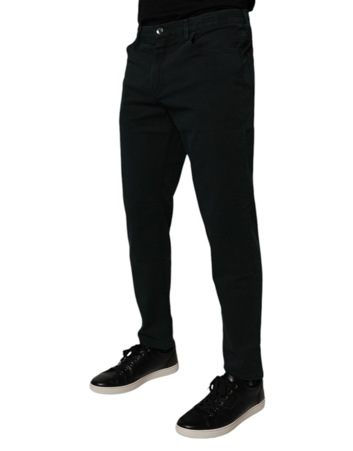 Jean en coton délavé vert foncé pour homme, Dolce &amp; Gabbana