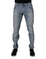 Jean skinny en coton bleu délavé pour homme de Dolce &amp; Gabbana