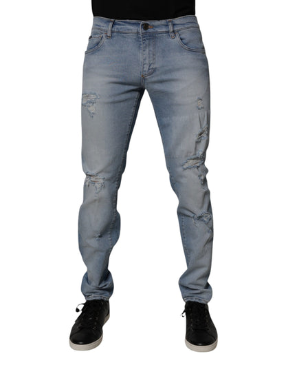 Jean skinny en coton bleu délavé pour homme de Dolce &amp; Gabbana