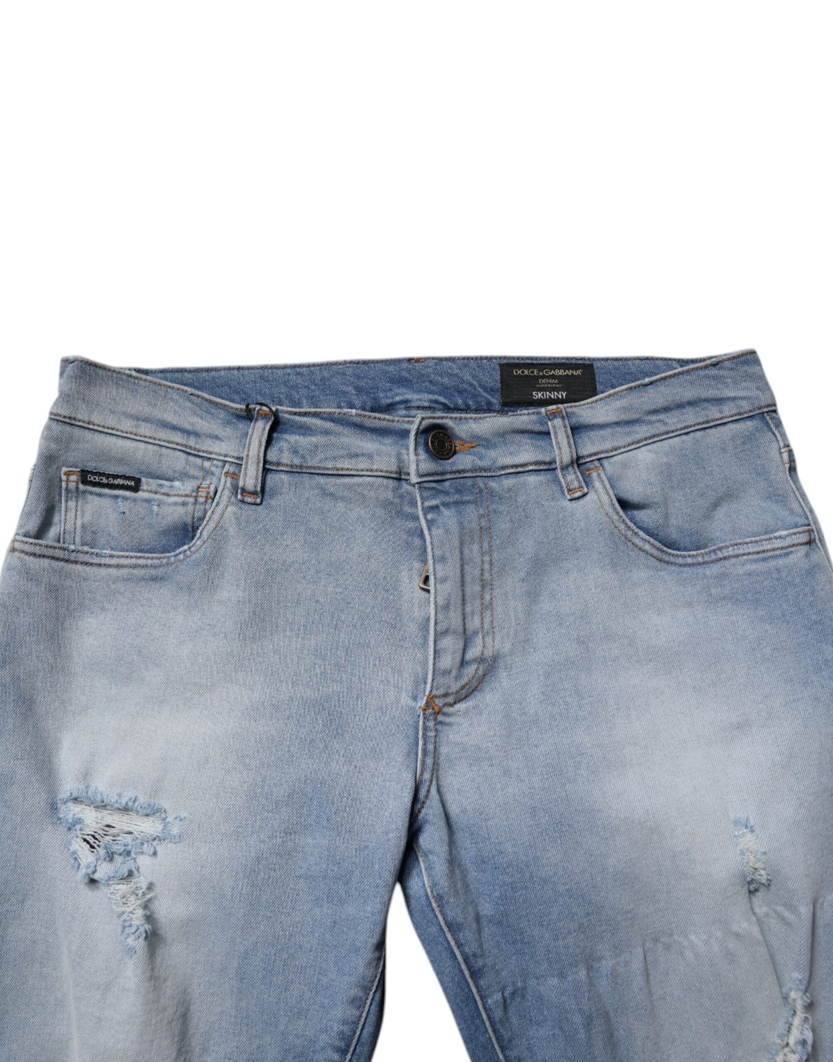 Jean skinny en coton bleu délavé pour homme de Dolce &amp; Gabbana