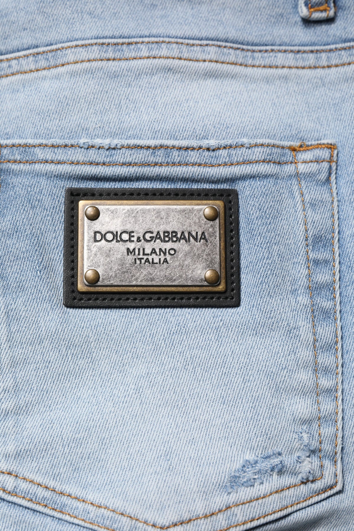 Jean skinny en coton bleu délavé pour homme de Dolce &amp; Gabbana