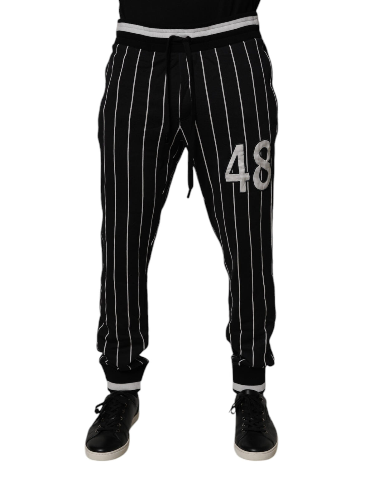 Pantalon de jogging Dolce &amp; Gabbana rayé noir et blanc