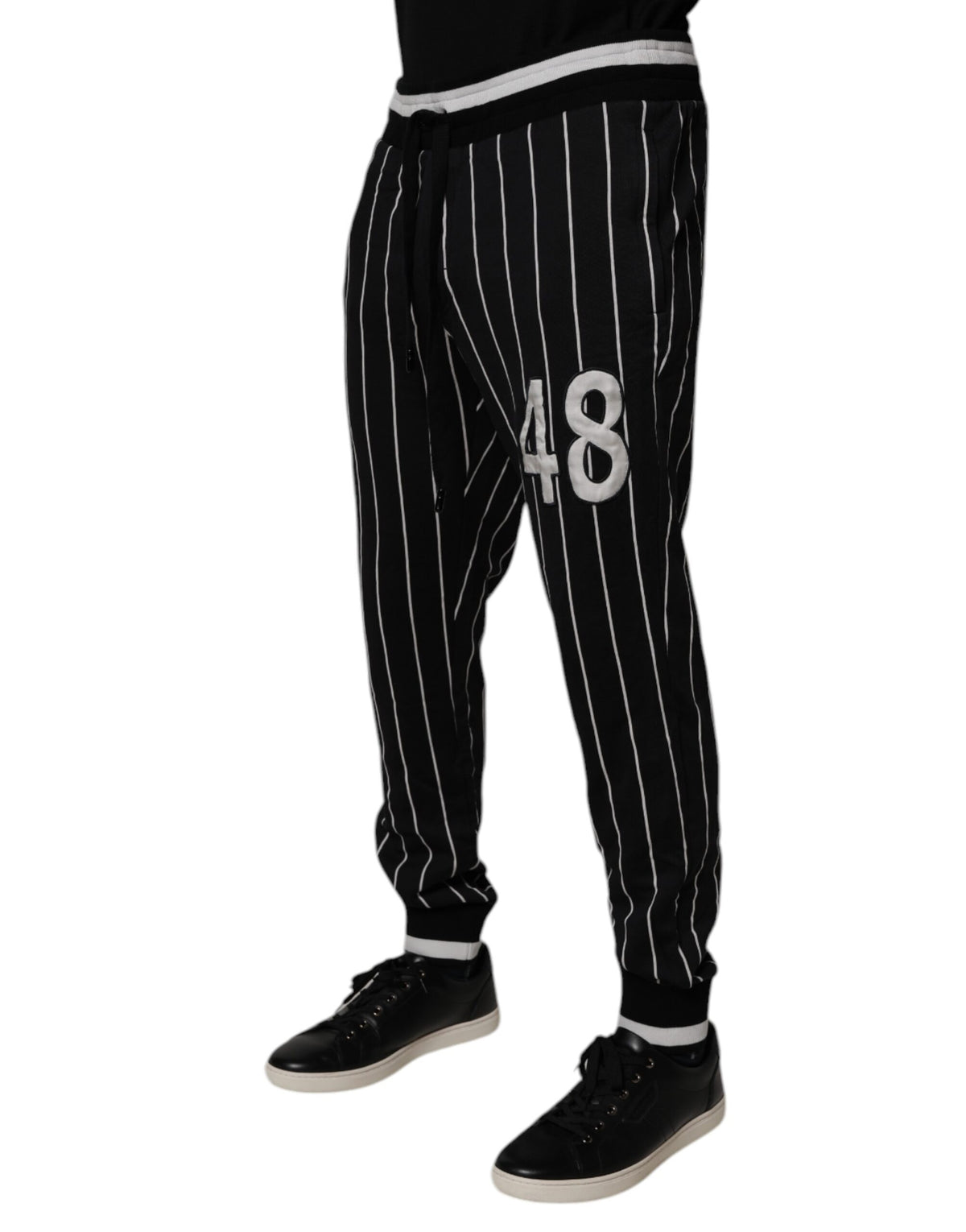 Pantalon de jogging Dolce &amp; Gabbana rayé noir et blanc