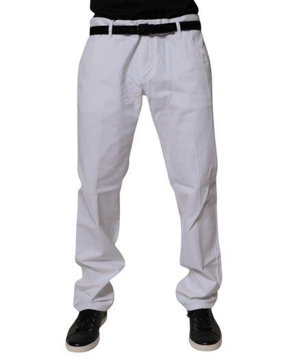 Jean droit en coton blanc pour homme de Dolce &amp; Gabbana