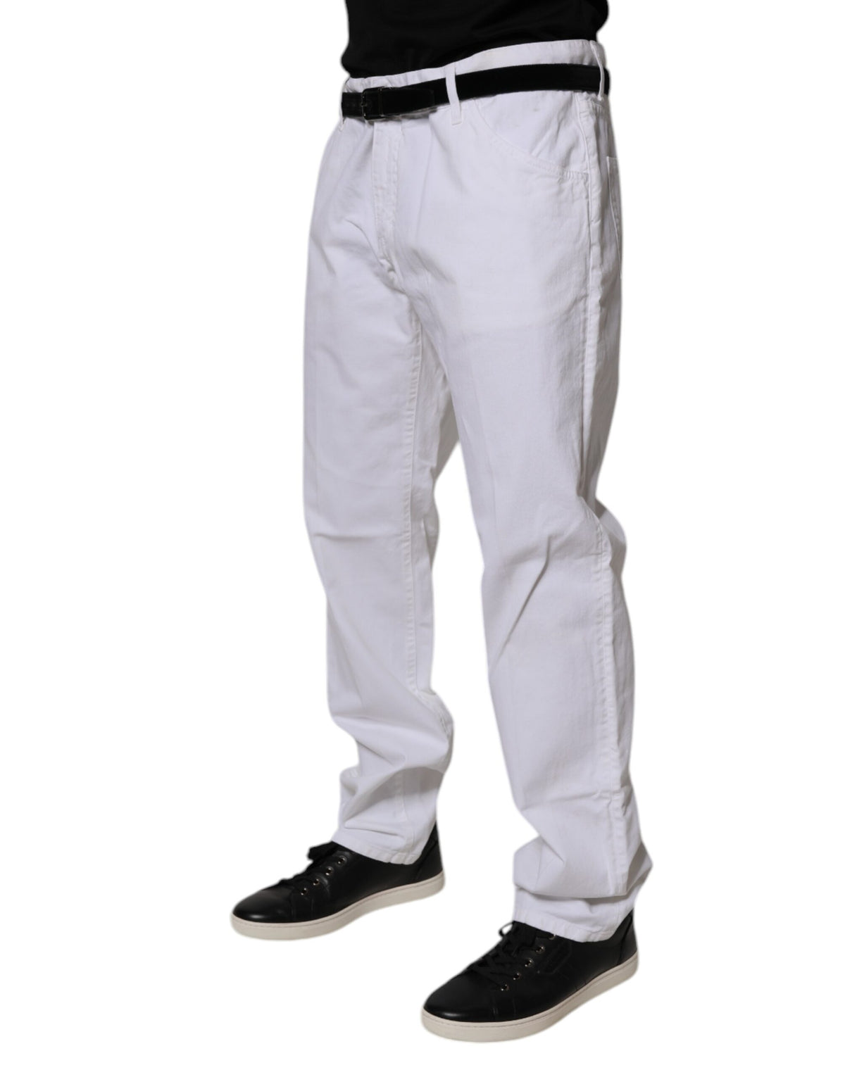 Jean droit en coton blanc pour homme de Dolce &amp; Gabbana