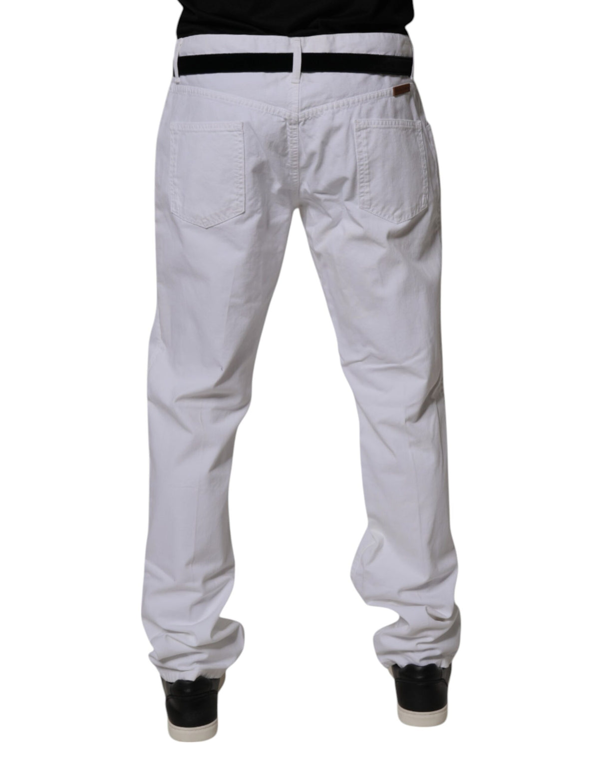 Jean droit en coton blanc pour homme de Dolce &amp; Gabbana