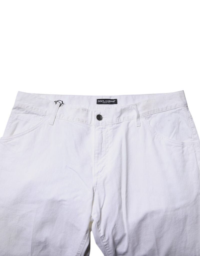 Dolce & Gabbana White Cotton Straight Men Denim Jeans