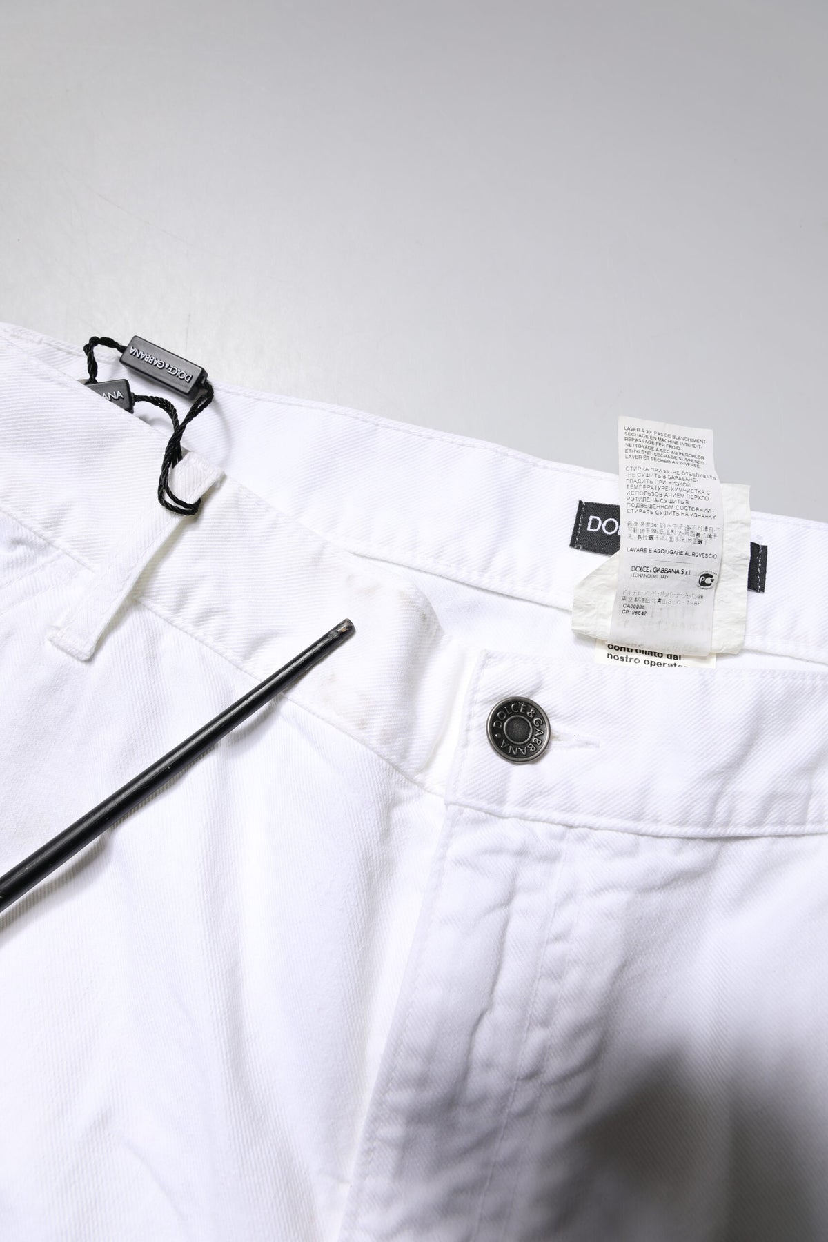 Jean droit en coton blanc pour homme de Dolce &amp; Gabbana