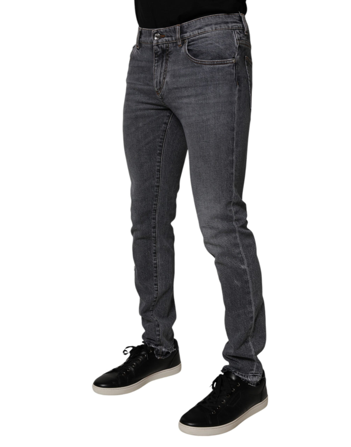 Jeans skinny en coton extensible gris foncé de Dolce &amp; Gabbana