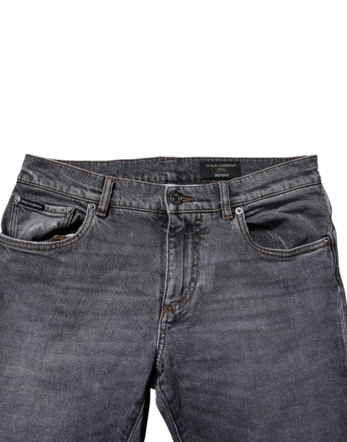 Jeans skinny en coton extensible gris foncé de Dolce &amp; Gabbana