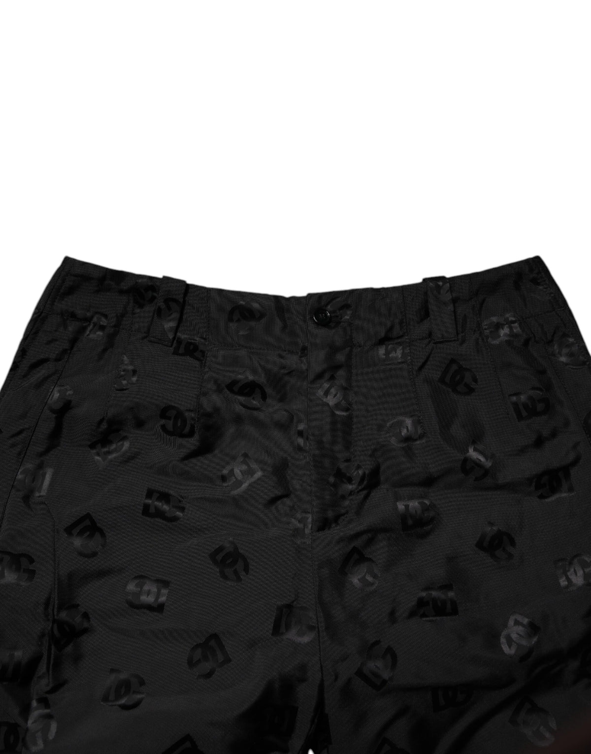 Pantalon droit noir à logo monogramme Dolce &amp; Gabbana