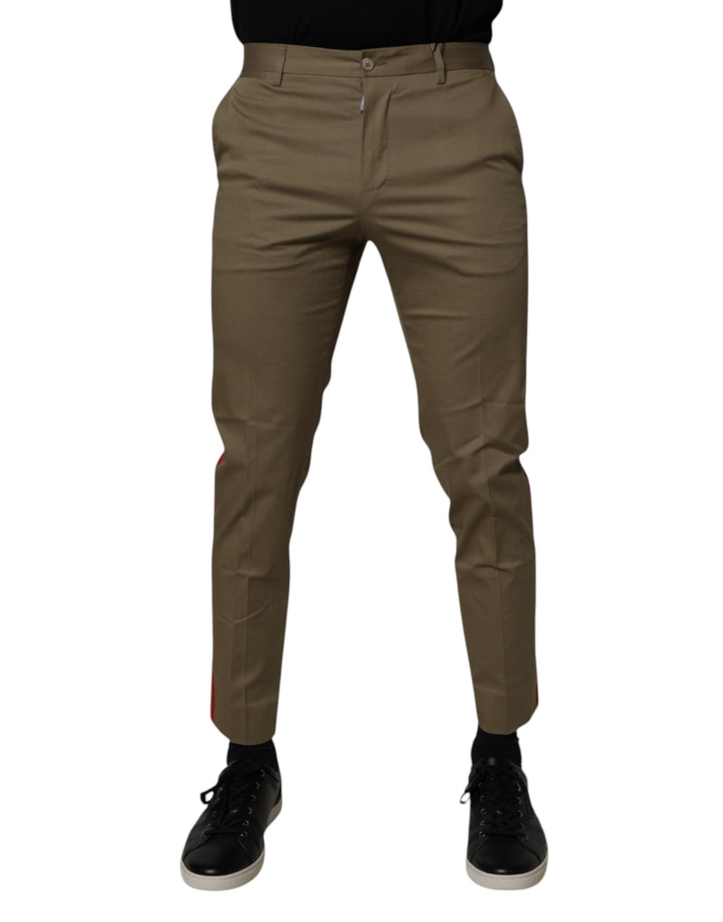 Dolce &amp; Gabbana donkergroene katoenen taps toelopende broek