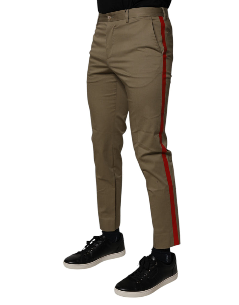 Dolce &amp; Gabbana donkergroene katoenen taps toelopende broek