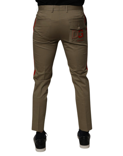 Dolce & Gabbana Dark Khaki Cotton Tapered Pants