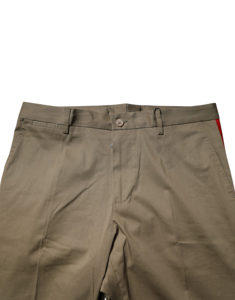 Dolce &amp; Gabbana donkergroene katoenen taps toelopende broek
