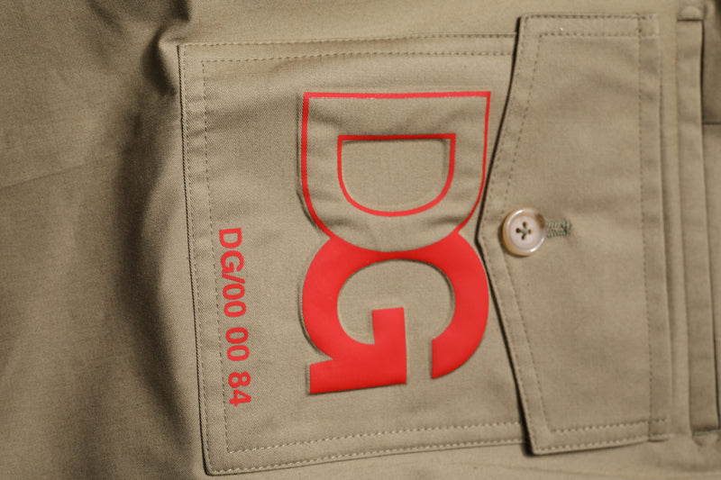 Dolce &amp; Gabbana donkergroene katoenen taps toelopende broek
