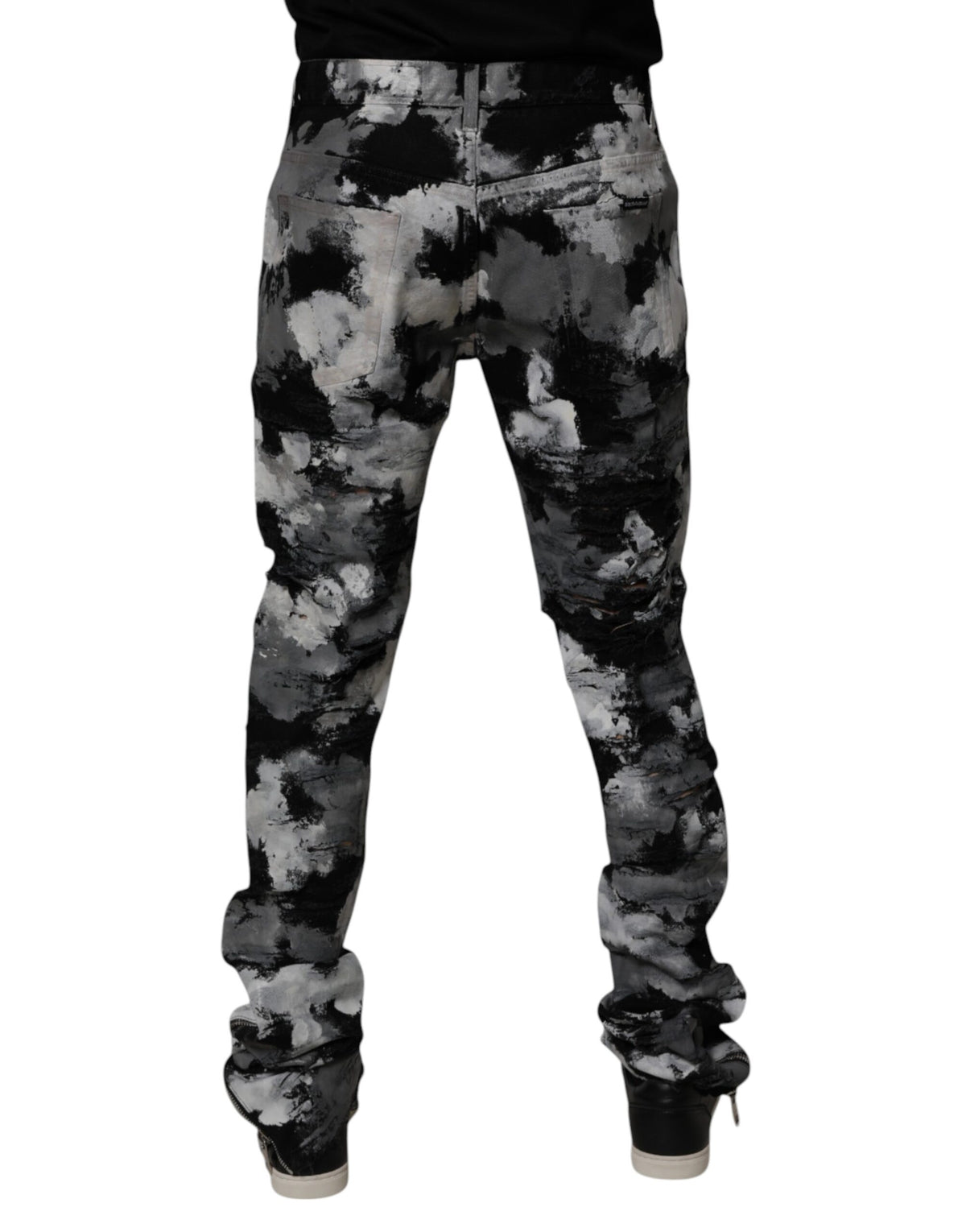 Jeans skinny en jean délavé et camouflage multicolore de Dolce &amp; Gabbana