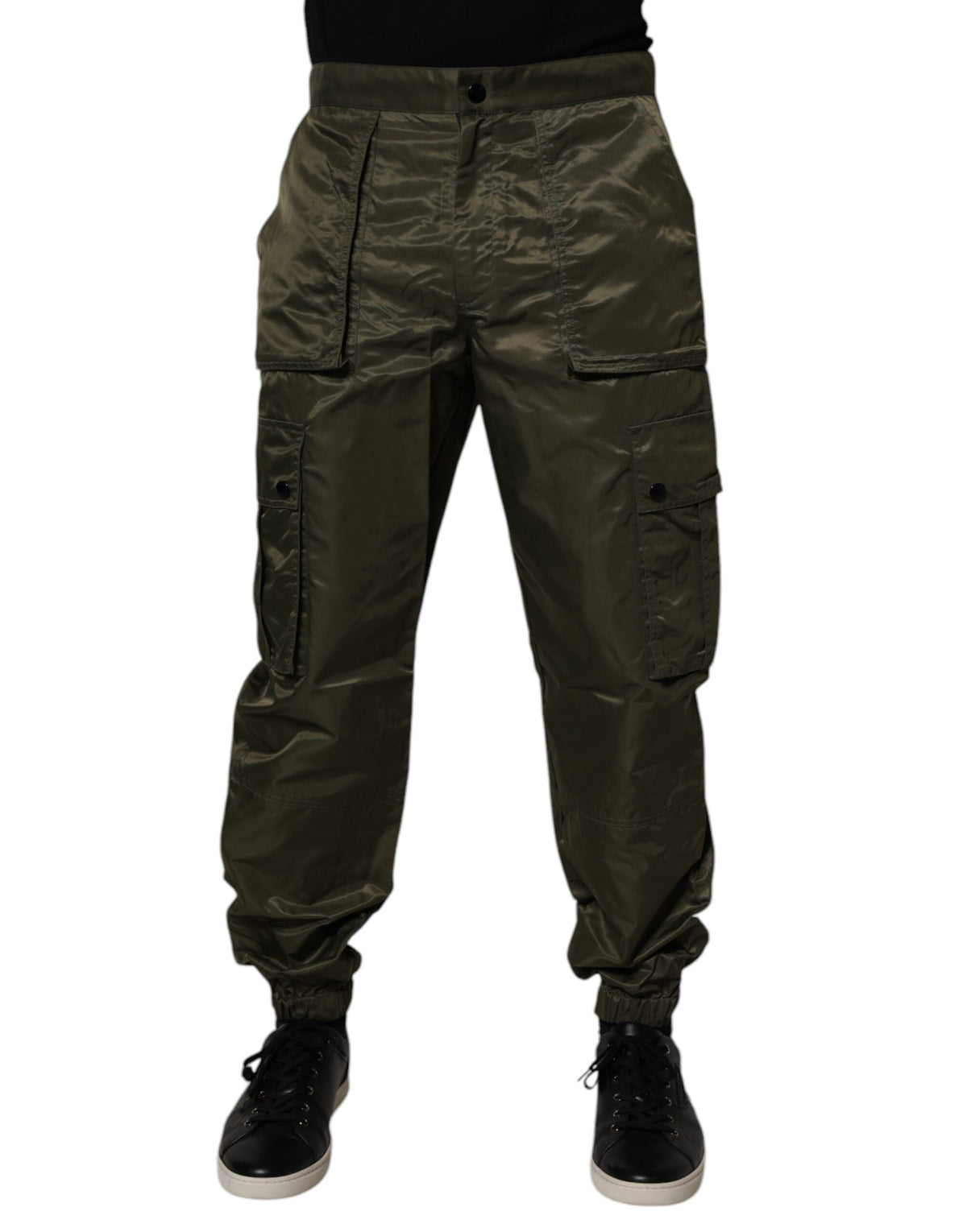 Pantalons cargo en nylon vert foncé de Dolce &amp; Gabbana