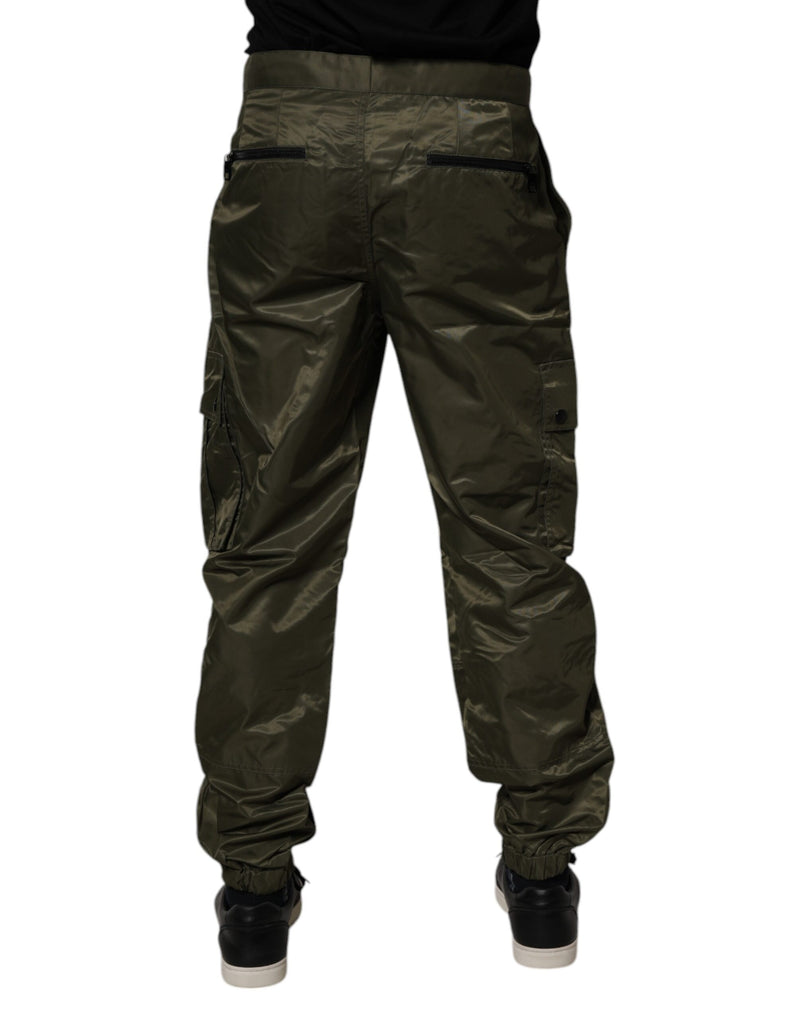 Dolce &amp; Gabbana donkergroene nylon cargobroek