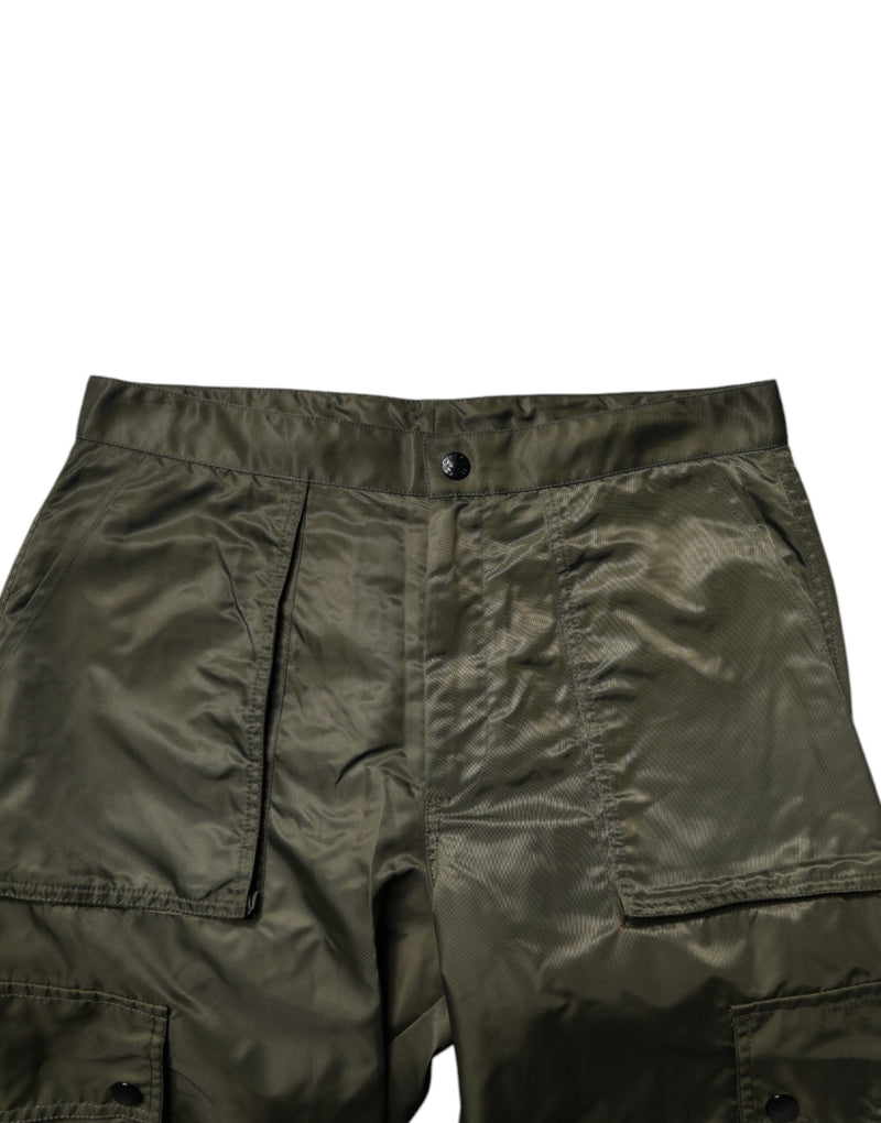 Dolce &amp; Gabbana donkergroene nylon cargobroek