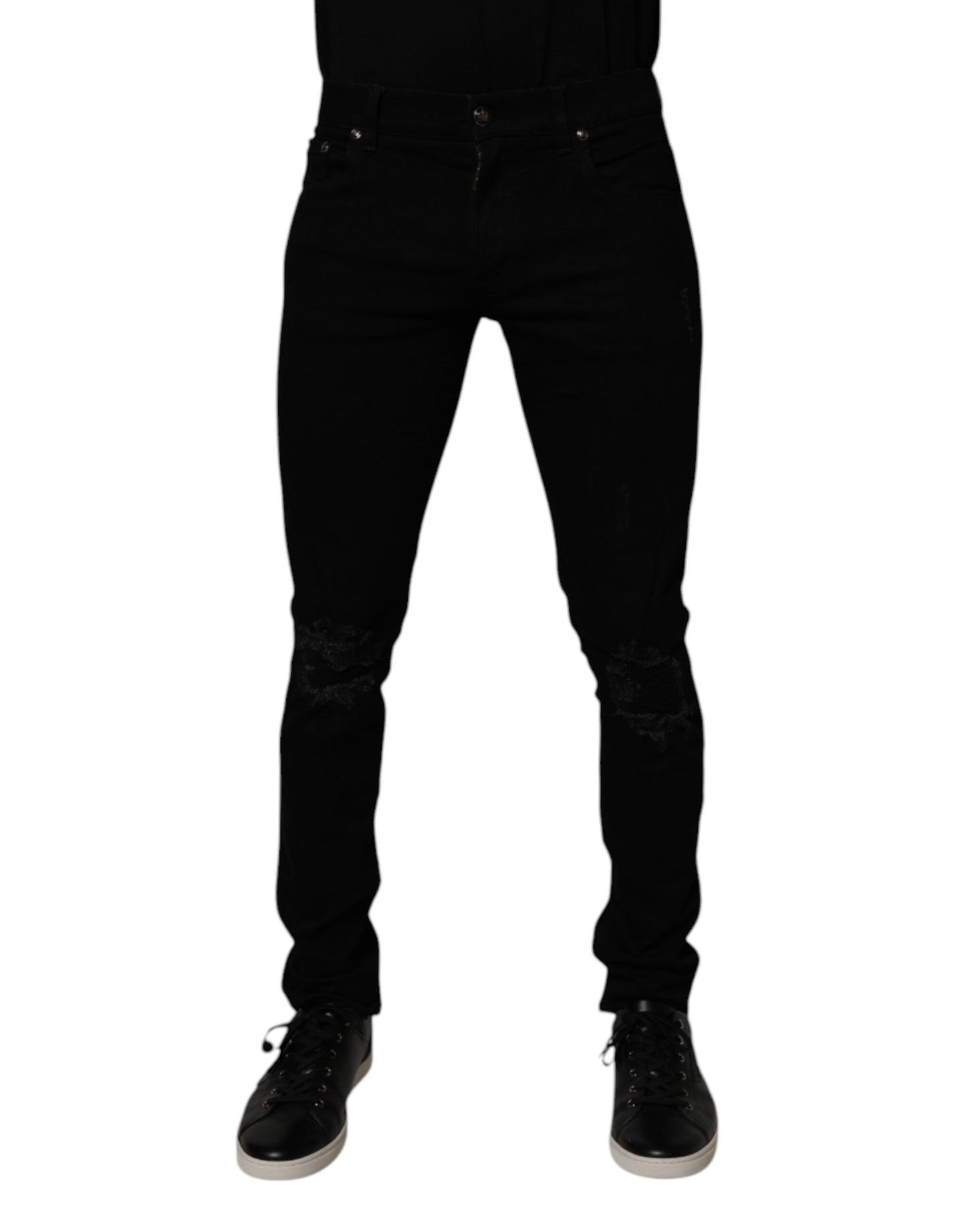 Jean slim en coton noir extensible pour homme de Dolce &amp; Gabbana