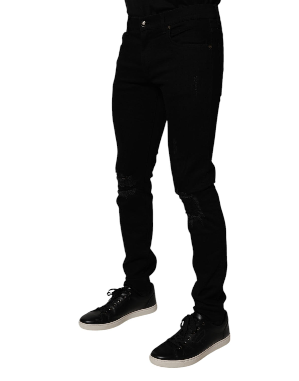 Jean slim en coton noir extensible pour homme de Dolce &amp; Gabbana