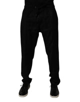 Pantalon de jogging en laine noire Dolce &amp; Gabbana