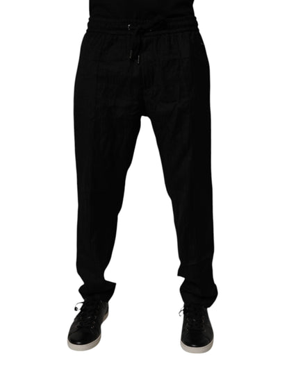 Pantalon de jogging en laine noire Dolce &amp; Gabbana