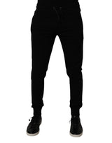 Pantalon de jogging en coton noir Dolce &amp; Gabbana