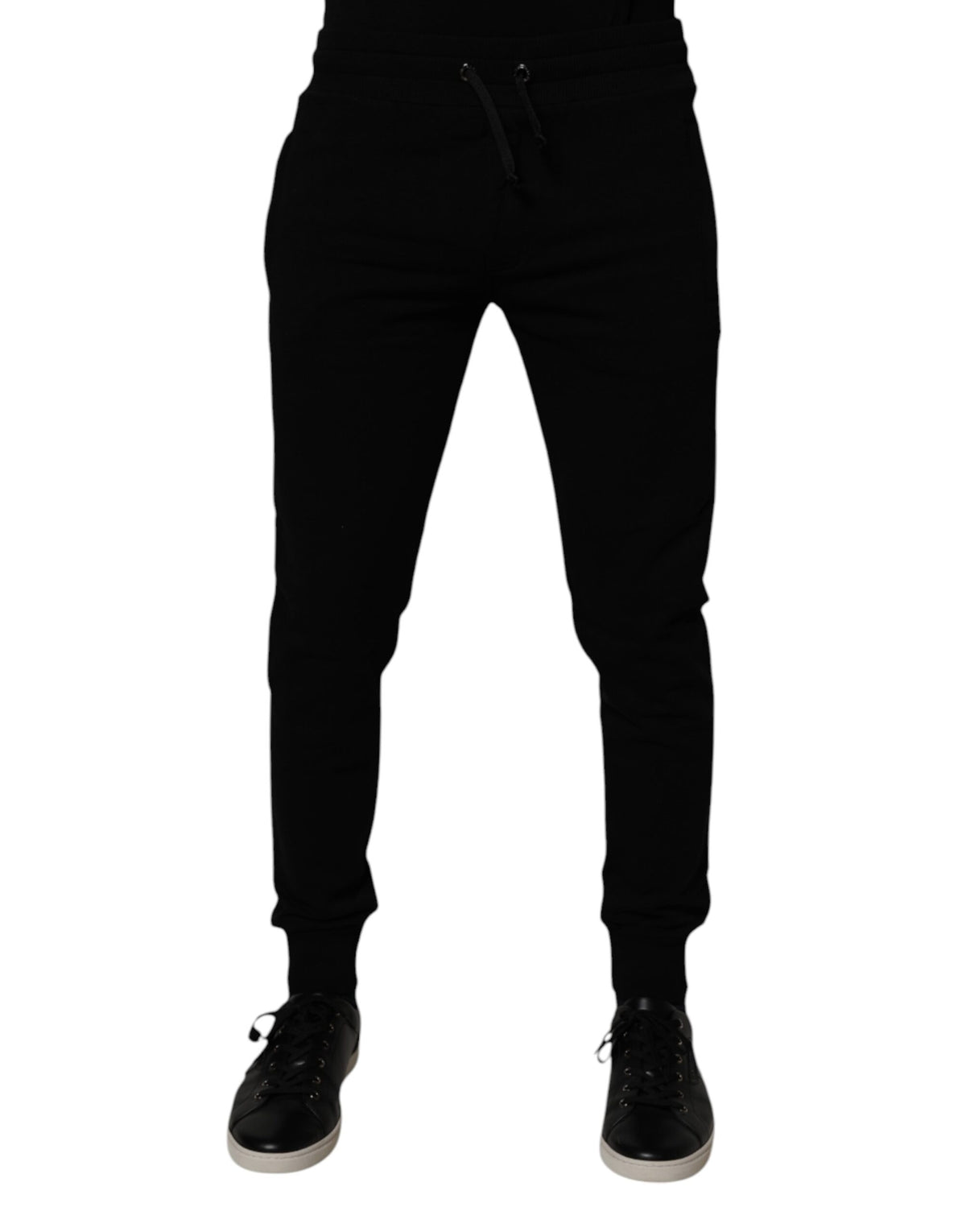 Pantalon de jogging en coton noir Dolce &amp; Gabbana