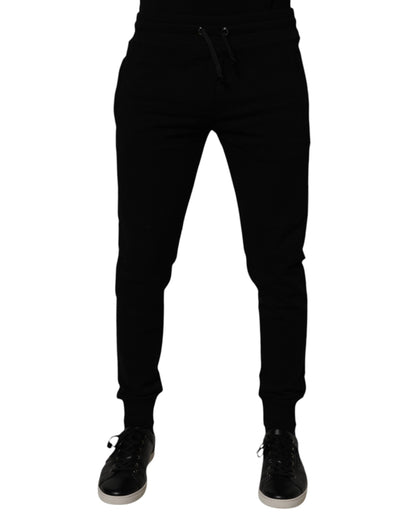Pantalon de jogging en coton noir Dolce &amp; Gabbana