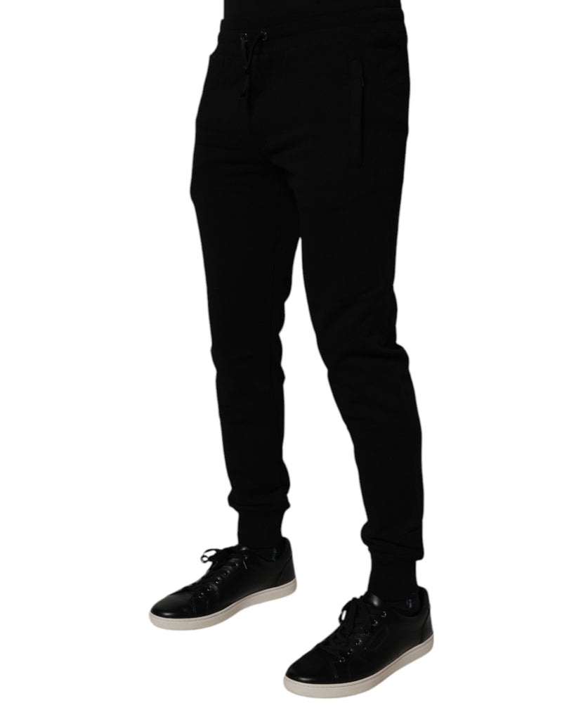 Pantalon de jogging en coton noir Dolce &amp; Gabbana