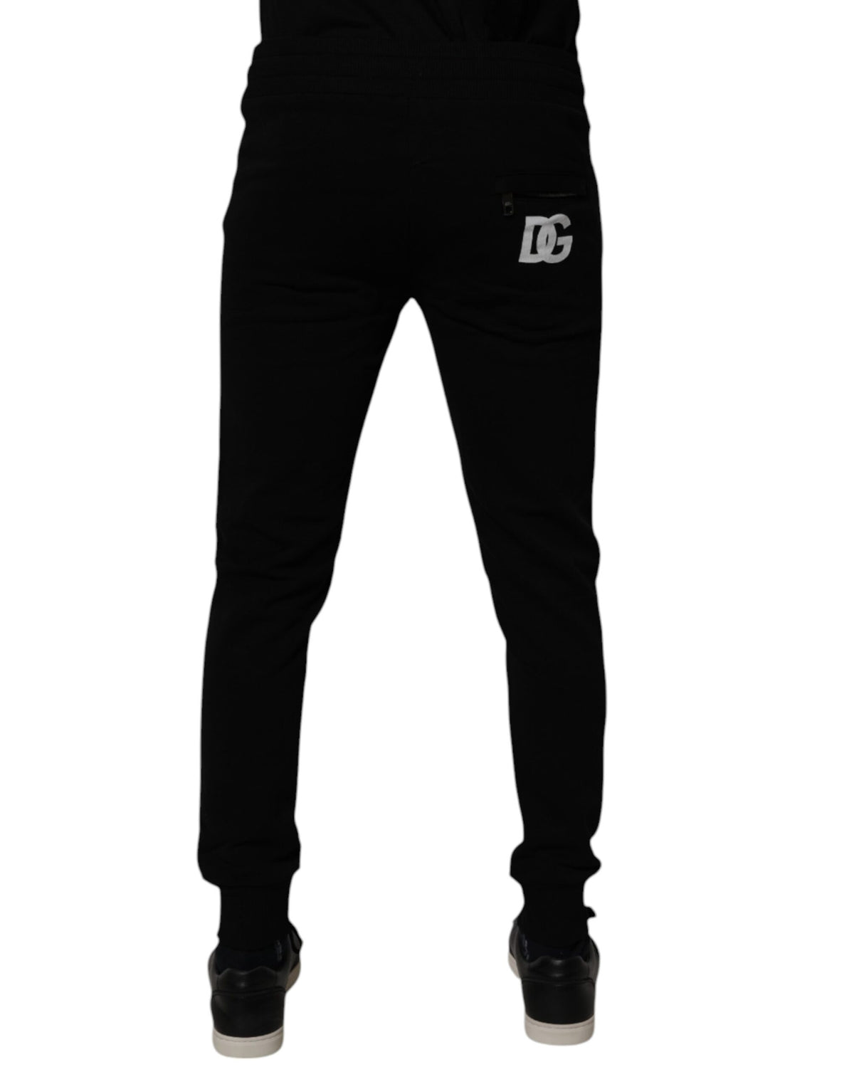 Pantalon de jogging en coton noir Dolce &amp; Gabbana