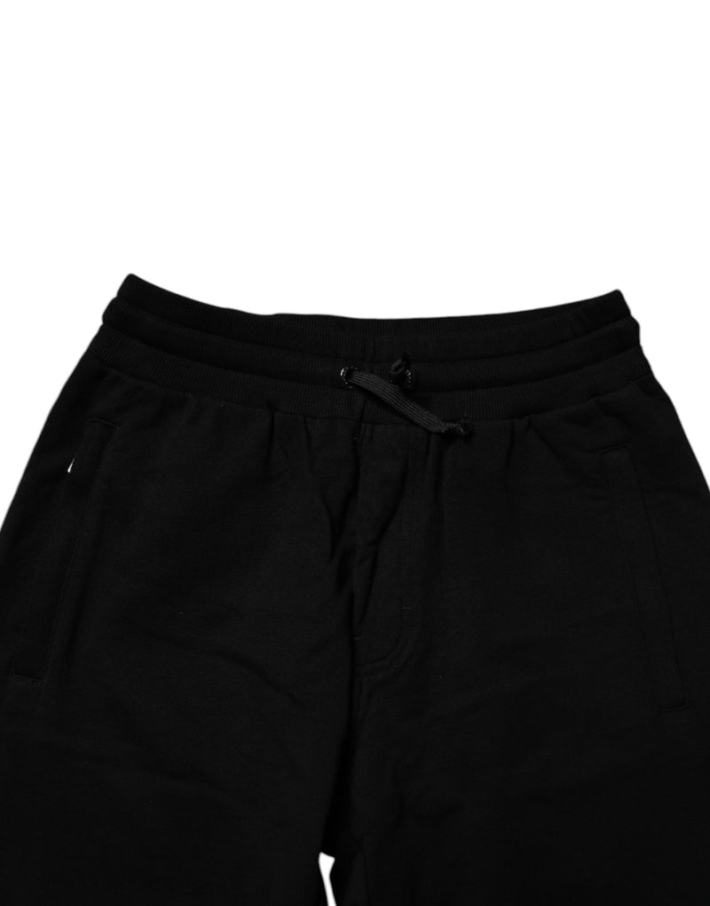 Pantalon de jogging en coton noir Dolce &amp; Gabbana