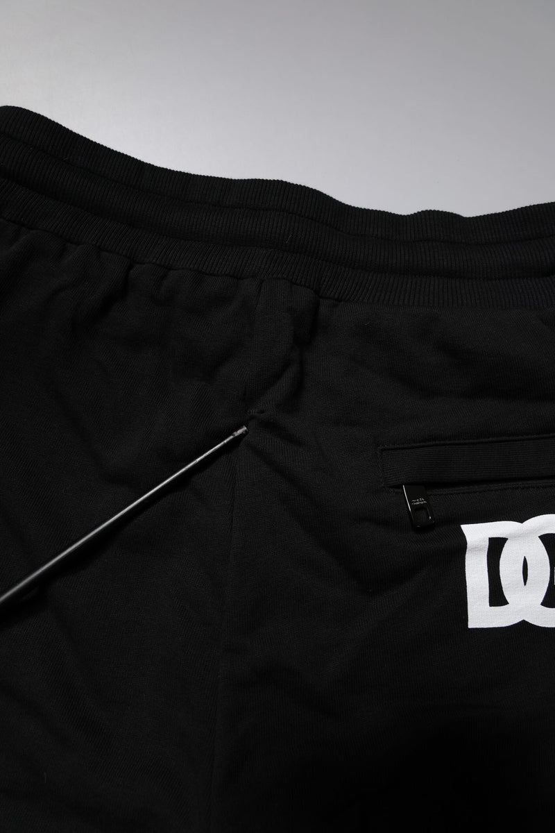 Pantalon de jogging en coton noir Dolce &amp; Gabbana