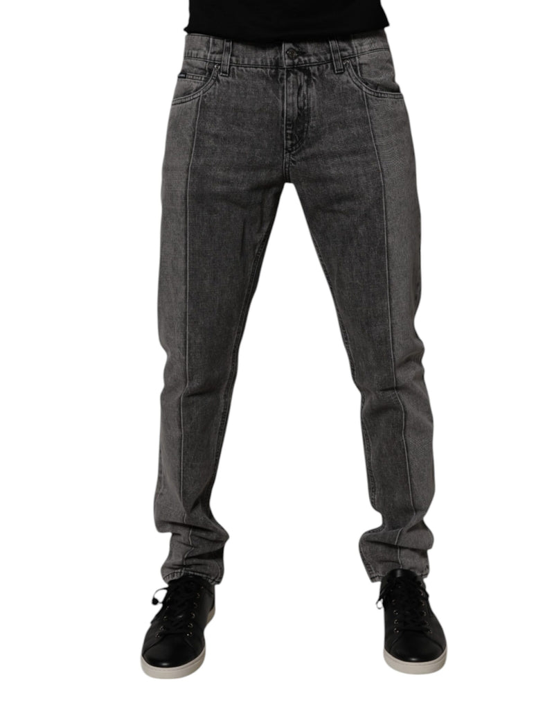 Jeans en jean gris bicolore en coton de Dolce &amp; Gabbana