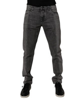 Jeans en jean gris bicolore en coton de Dolce &amp; Gabbana