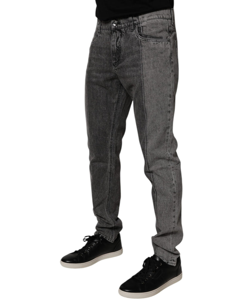 Jeans en jean gris bicolore en coton de Dolce &amp; Gabbana