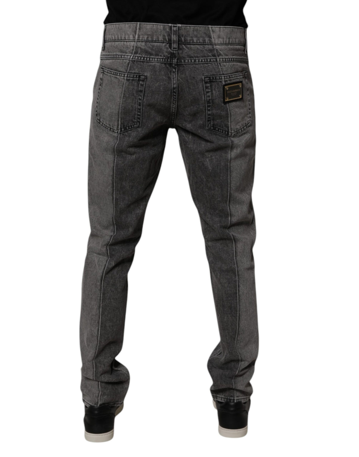 Jeans en jean gris bicolore en coton de Dolce &amp; Gabbana