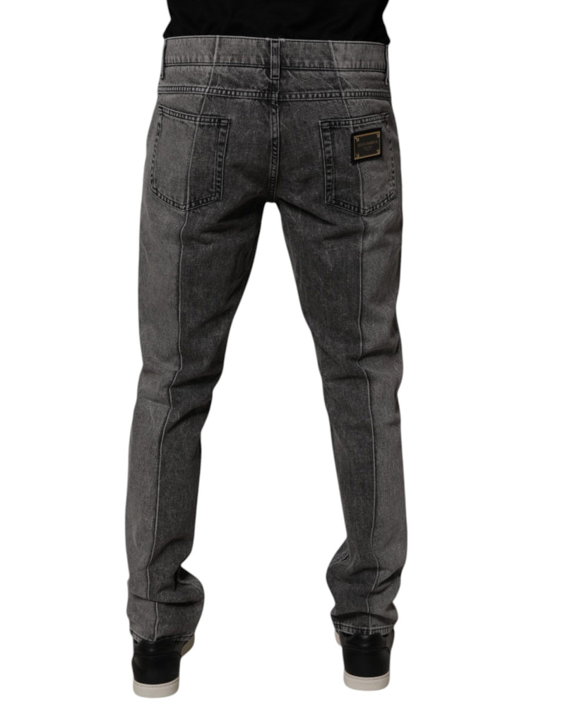Jeans en jean gris bicolore en coton de Dolce &amp; Gabbana
