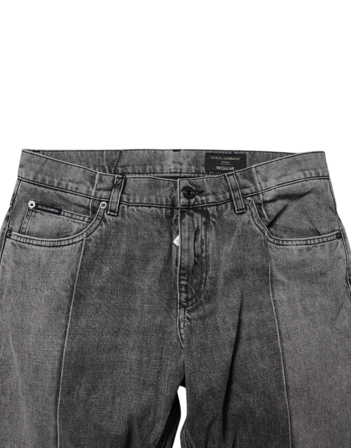 Jeans en jean gris bicolore en coton de Dolce &amp; Gabbana