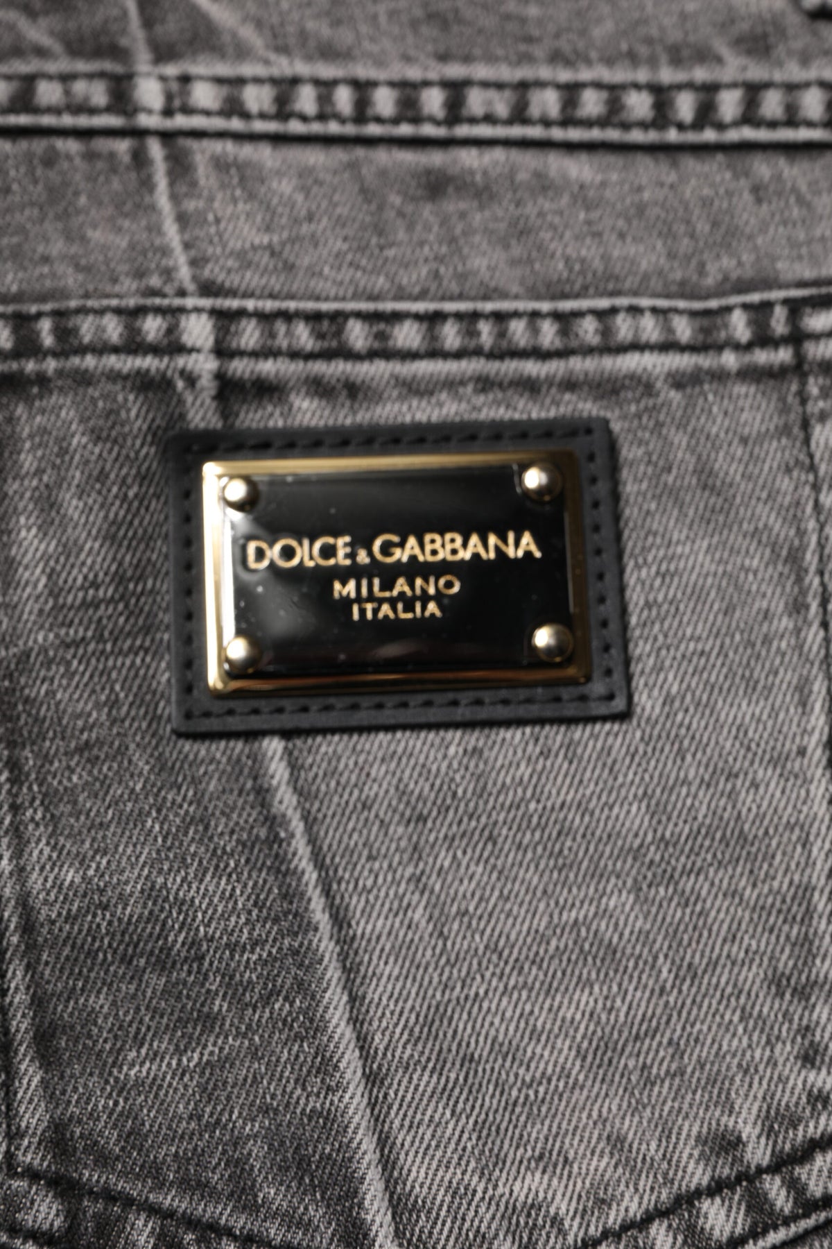 Jeans en jean gris bicolore en coton de Dolce &amp; Gabbana