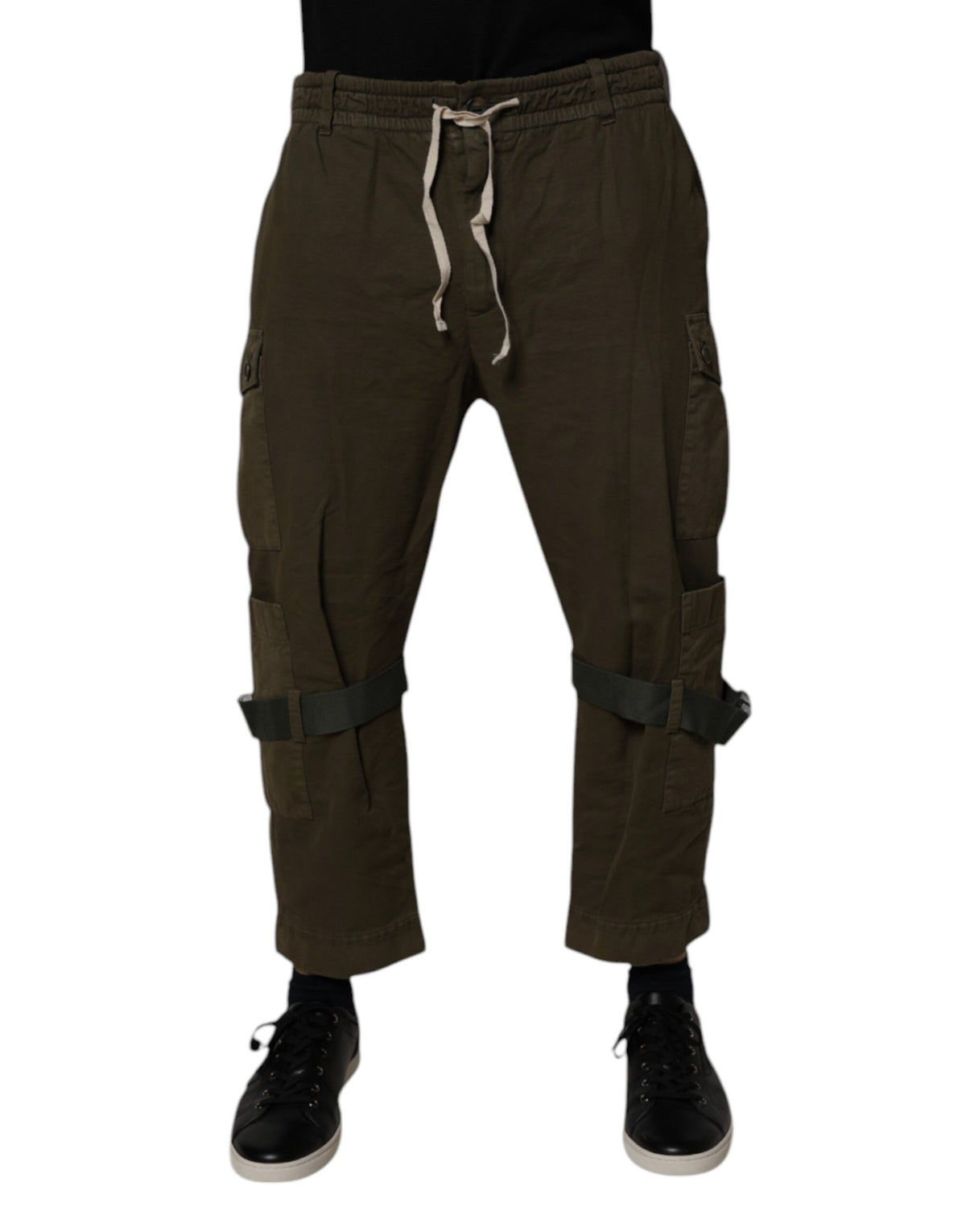 Pantalon cargo en coton extensible brun de Dolce &amp; Gabbana