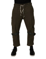 Pantalon cargo en coton extensible brun de Dolce &amp; Gabbana