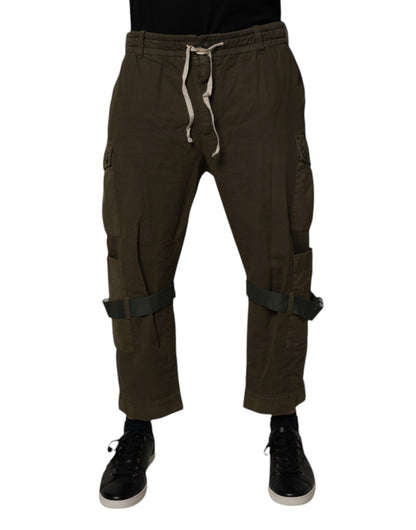 Pantalon cargo en coton extensible brun de Dolce &amp; Gabbana