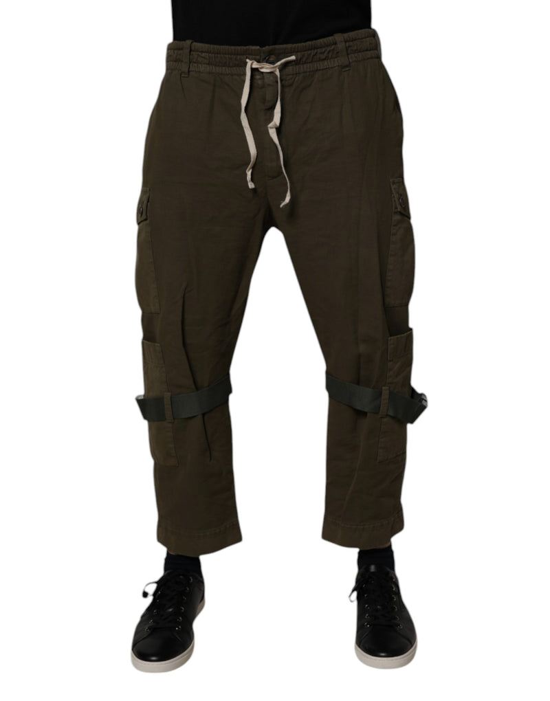 Pantalon cargo en coton extensible brun de Dolce &amp; Gabbana