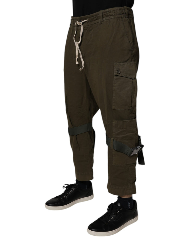 Pantalon cargo en coton extensible brun de Dolce &amp; Gabbana